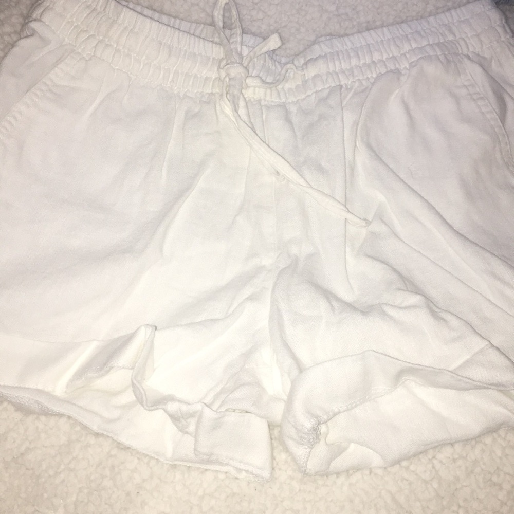 White Linen Shorts